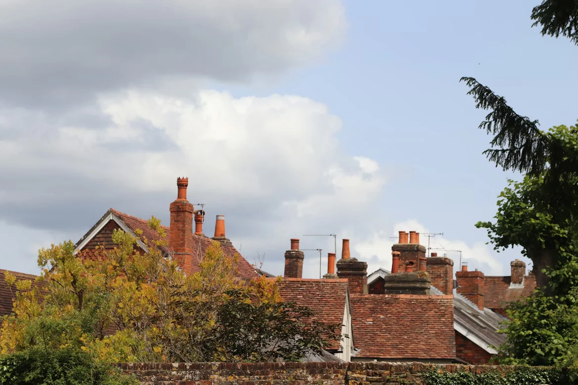 Residential rooftops and houses in Barkingside IG6 area surveyed by MSR Surveying